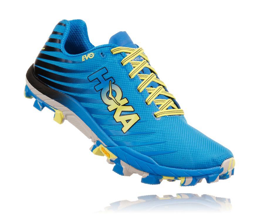 Tenis Trail Hoka One One Masculino Azuis - Evo Jawz - 617-BHQIKG